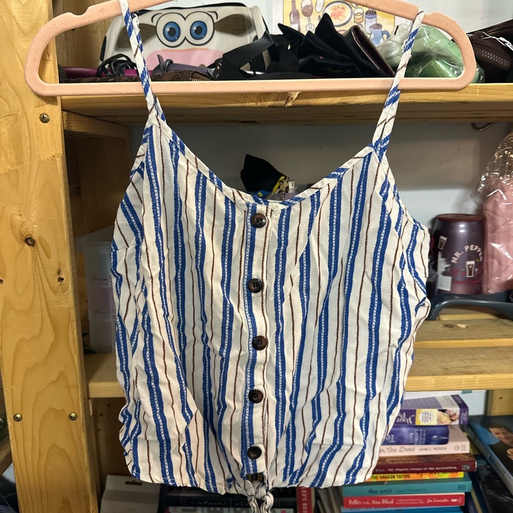 Candie's Blue and White Striped Camisole